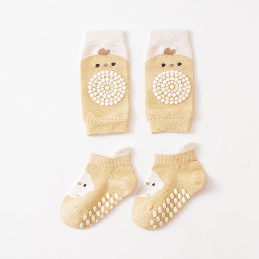 Glue-applied Non-slip Knee Pads Newborn Socks