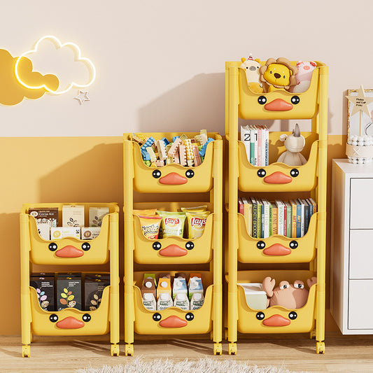 Creative Small Trolley Storage Rack, Floor-Standing Mobile Multi-Layer Storage Rack, Snack and Toy Storage Rack, Picture Book Shelf - image 2