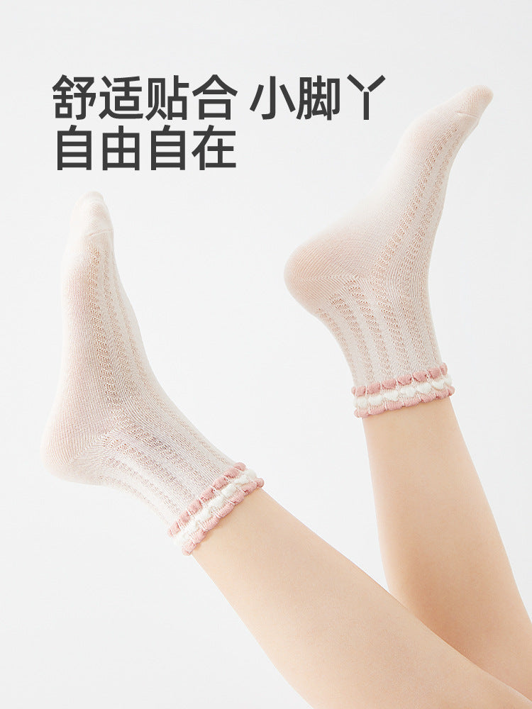 Six-Fingered Mouse Children's Socks for Girls, Thin Spring and Autumn Models for Baby Girls, Medium and Large Children, Girls' Sports Mid-Tube Cotton Socks - image 5