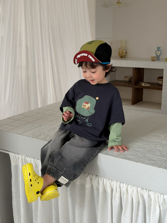 Boys' Two-Piece T-Shirt and Jeans Set 2026 New Children's Clothing Autumn Korean Style Kids' Wear Baby Autumn Outfit - image 2