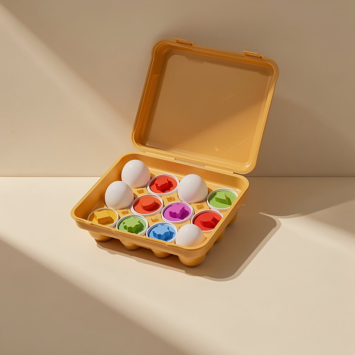 Eggmatch shape matching egg toy set with 12 plastic eggs - view 5