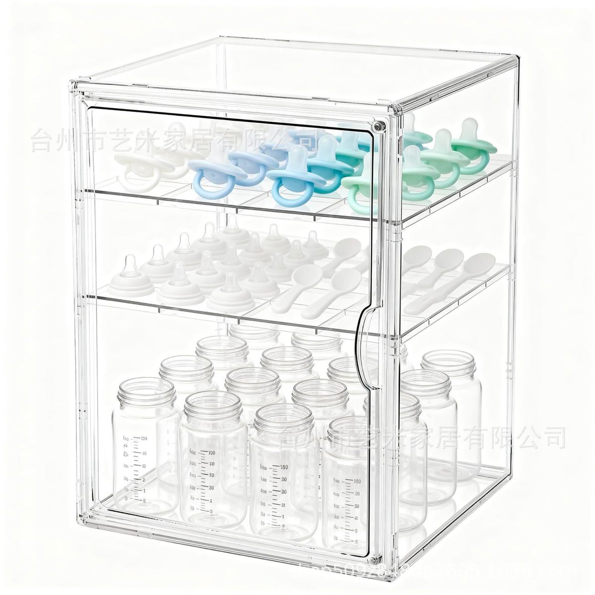 Baby Bottle Storage Box, Draining Rack, Food-Grade Desktop Food Bowl Storage Cabinet, Acrylic Display Box - image 5