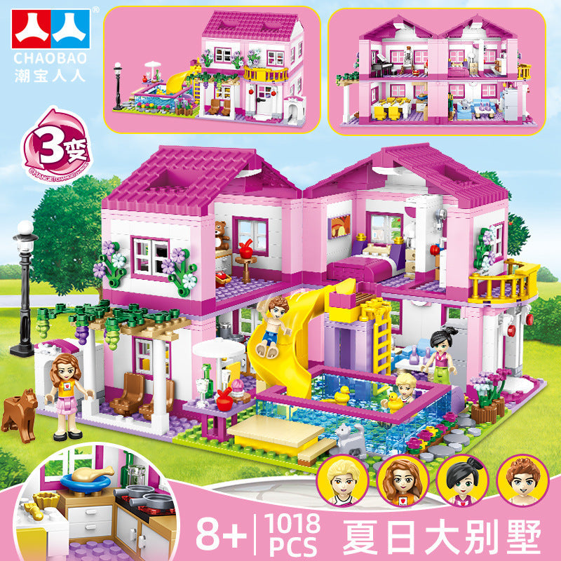 Trendy Building Blocks 7647 Girls' Seaside Villa Beach Assembly Toy Puzzle Model Gift - image 5