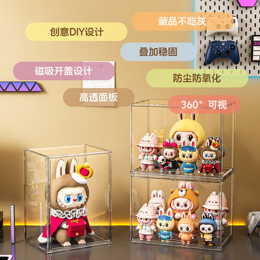 Bubble Mart Blind Box Storage Box Magnetic Stackable Doll Storage Cabinet Toy Transparent Model Display Box - image 2