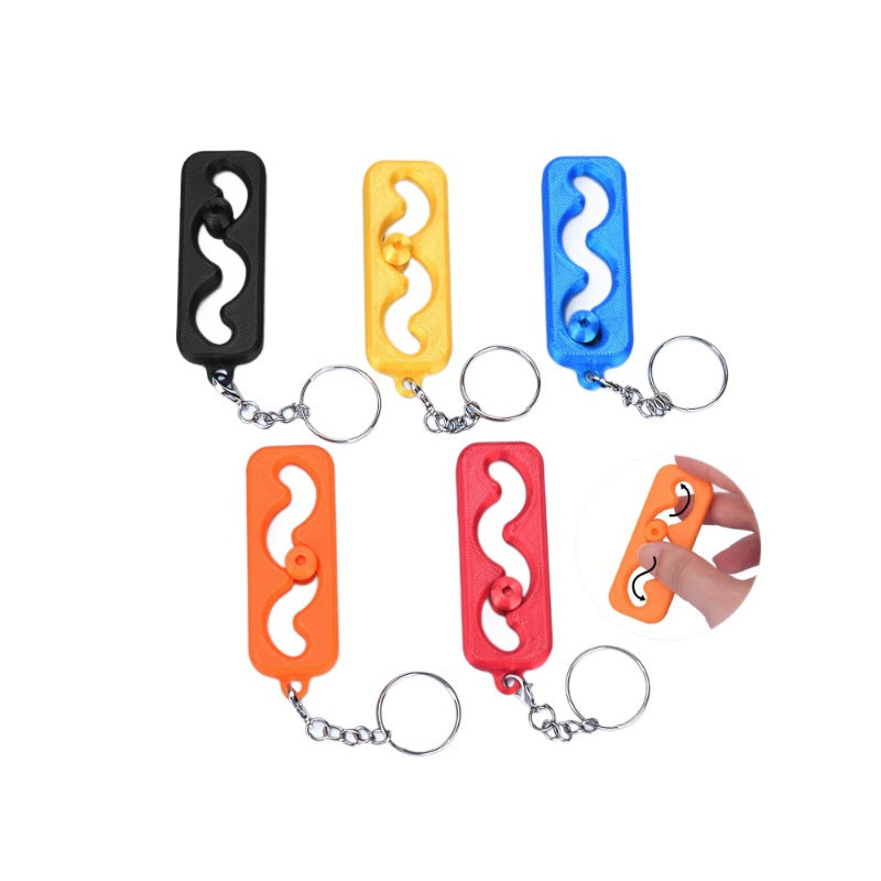 New 3D Printed Fingertip Stress Relief Toy for Cross-Border Trade, Creative and Fun Curved Slider Stress Relief Gadget Keychain - image 5