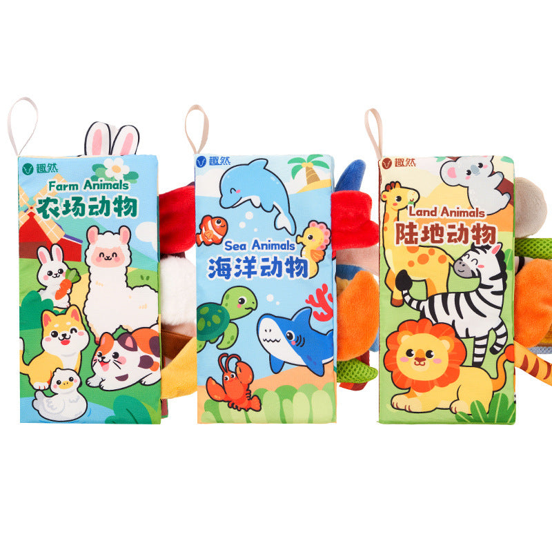 Washable, chewable, tear-resistant cloth book for early education, baby's indestructible 3D jungle tail book, cognitive toy for babies - image 5