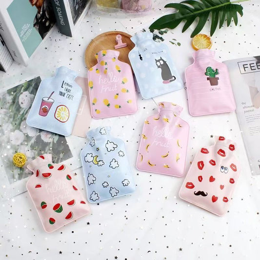 Pvc Pearlescent Small Hot Water Bottle New Model Mini Water-Filled Hot Water Hand Warmer Cartoon Hot Water Hand Warmer Warm Baby Warmer - image 2