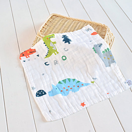 Wangqin 6-layer soft and thick Baby 6-layer washed gauze square towel cotton large newborn saliva towel handkerchief - image 2