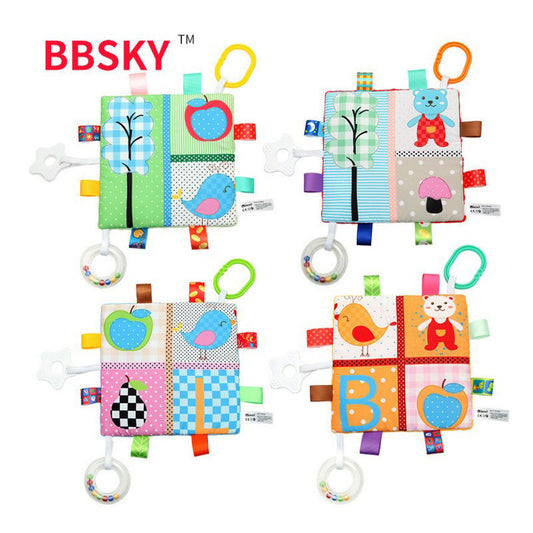 Bbsky Baby Label Comfort Towel Soothing Teether Rubber Ring Hanging Ring 0-Year-Old Toy Magic Tool Baby Educational Toy - image 2