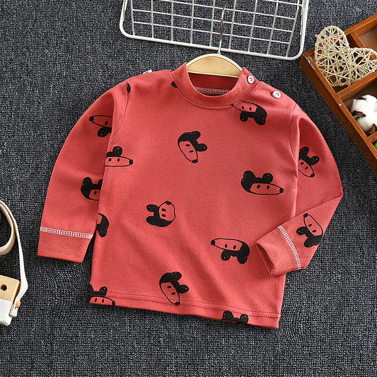A generation of children's spring and autumn long sleeve T-shirt baby cotton bottoming shirt boys and girls Korean baby jacket - image 2