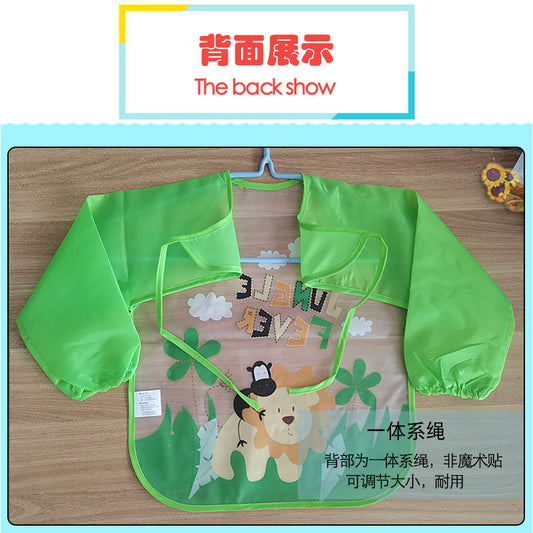 A generation of children's overalls wear foreign trade long sleeve waterproof baby eating bib Amazon painting clothes - image 2