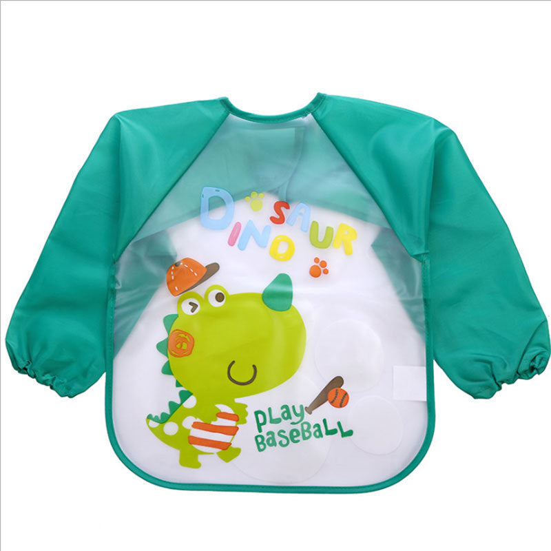 A generation of children's overalls wear foreign trade long sleeve waterproof baby eating bib Amazon painting clothes - image 5