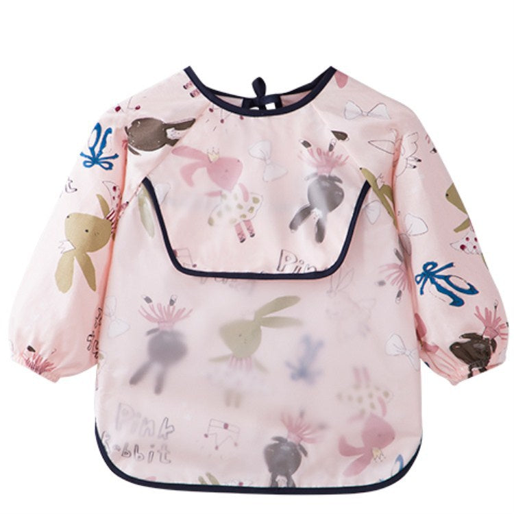 Children's Overalls Spring and Autumn Waterproof Long-Sleeved Anti-Dressing Baby's Dining Clothes Apron Children's Bib Clothing with Food Pocket - image 5