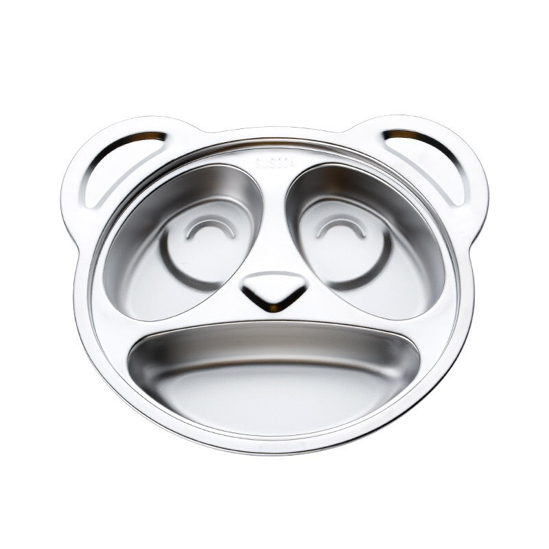304 Stainless Steel Dielectric Plate Fast Food Plate Kindergarten School Dining Plate Children's Tableware Baby Plate - image 5