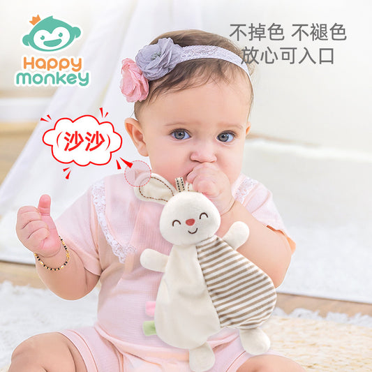 Happymonkey Baby Animal Bed Hanging Comfort Towel, Chewable Toy for 0-1 Year Old Babies, Sleep Soothing Early Education - image 2