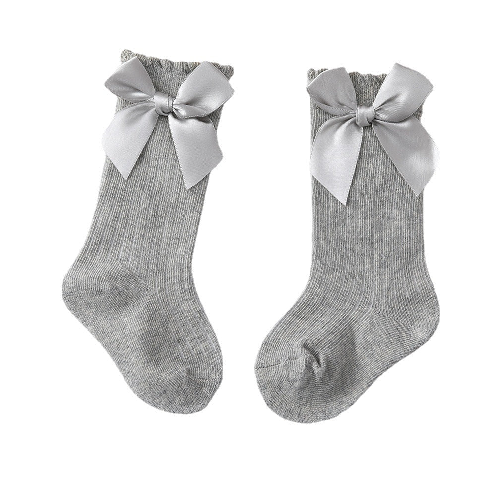 2021 New 1 year old baby socks long tube knee bow socks Spanish style INS Princess socks girls socks - image 5