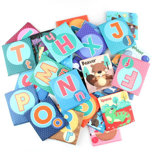 26pc baby soft card cloth book storage bag suit letters animal tear-proof cloth book early education toys - image 2