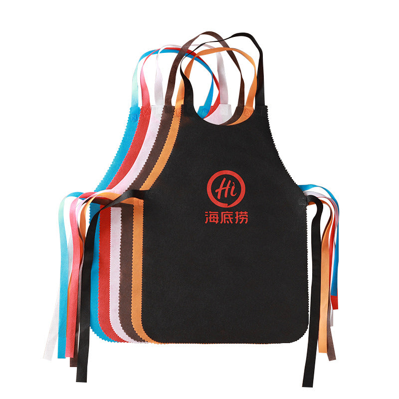 in stock disposable apron children adult hot pot dining painting non-woven waterproof bib for LOGO wholesale - image 5