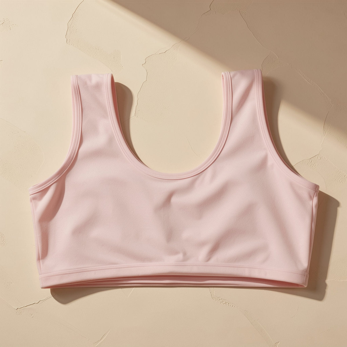 Pure cotton girls' vest with molded cup and fixed double shoulder straps - view 5