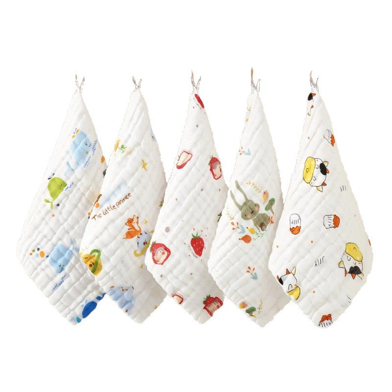 Baby Square Towel 6-Layer Cotton High-Density Seersucker Towel Baby Saliva Towel Super Soft Newborn Baby Saliva Towel - image 5