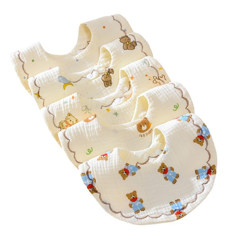 Pure Cotton Baby Bibs, Class a Cotton Gauze Kidsren's Bibs, Soft Six-Layer Gauze Newborn Saliva Towels - image 5