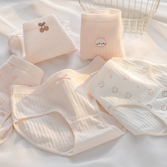 Class A Baby Cotton Underwear Women's Pink Cute Girls' Underwear Women's Pure Cotton 7A Antibacterial Crotch Briefs for Students - image 2