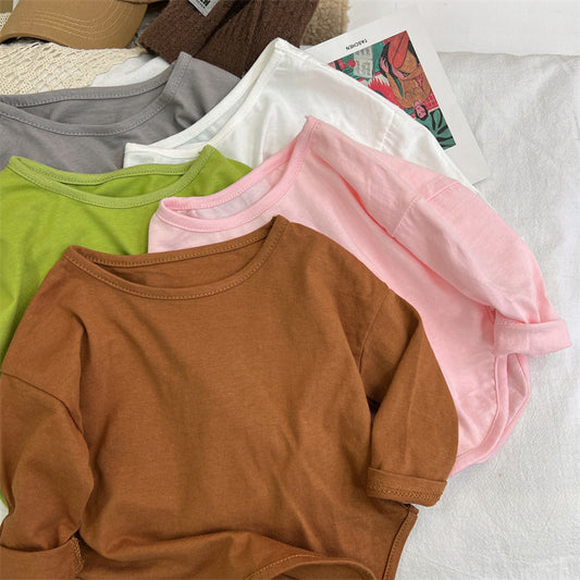 Children's Long-Sleeved T-Shirt, Pure Cotton, New Autumn Style, Girls' Base Shirt, Baby Base Shirt, Boys' Top, Children's Clothing Wholesale - image 2