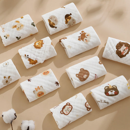 Baby towel gauze newborn saliva towel children's square towel baby's towel class a wash face bath absorbent soft - image 2