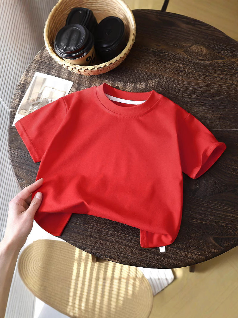 Children's Cotton Short-sleeved T-shirt Cotton Girl's Summer Wear New Style Boys' Top - image 5