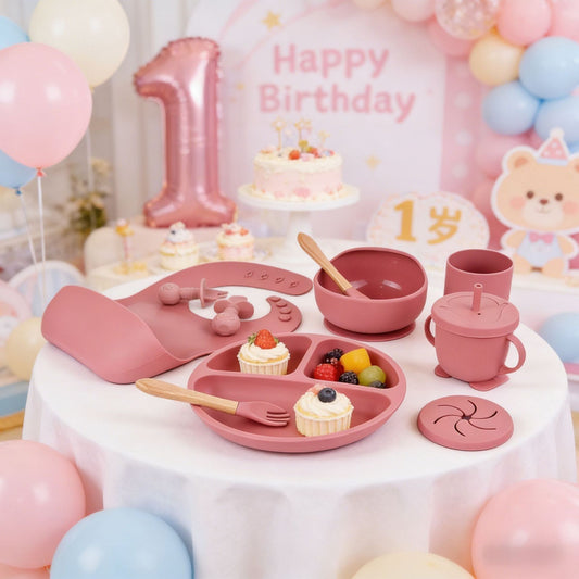 Dumo Baby Baby Silicone Dinner Plate suit Food Grade Silicone Baby Food Supplementation Feeding Tableware Set of Ten - image 2