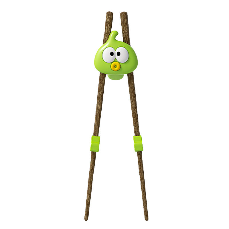 Children's Solid Wood Learning Chopsticks Training Chopsticks Children's Corrective Learning Chopsticks Non-lacquered Wooden Anti-skid Chopsticks for Baby's Eat - image 5