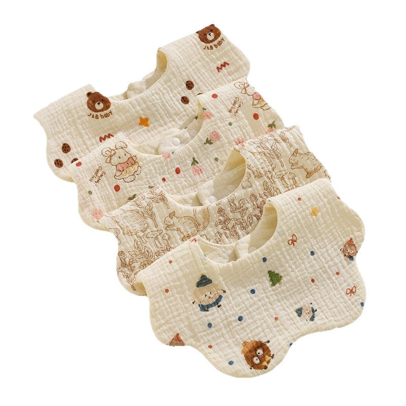 Saliva Towel Baby Six-Layer Gauze Bib Newborn Saliva Bib Kidsren's Scarf Baby Neck Petal Bib - image 5