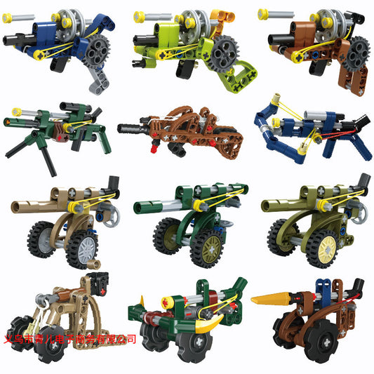 Revolver Educational Building Blocks Children's Puzzle Assembly Pistol Toy Wholesale Can Fire Machine Gun Boys' Gift - image 2