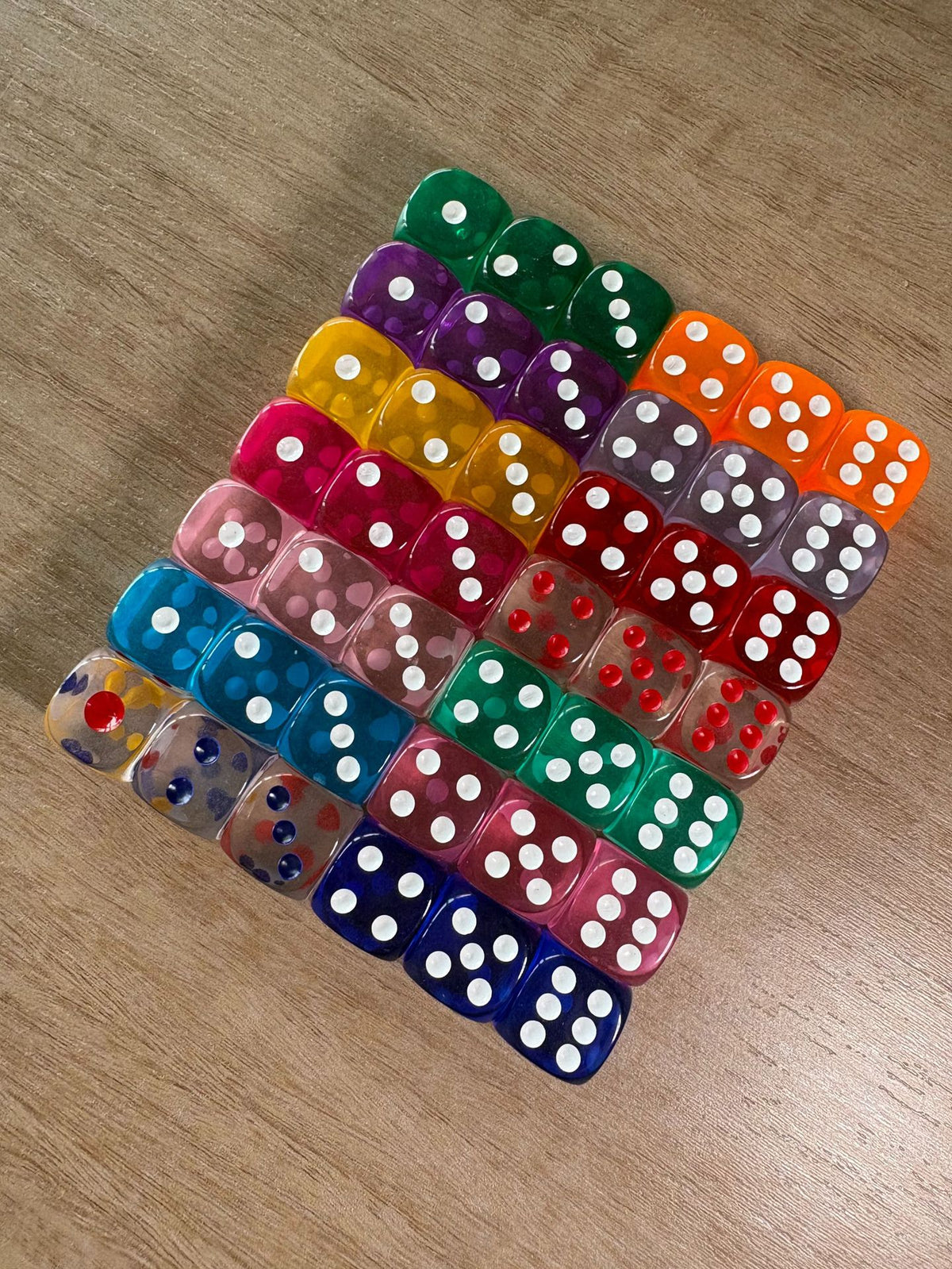 16mm Transparent Round Dice Colorful Multi-Color 6-Sided D6 Board Game Toy Accessories Environmentally Friendly Crystal Acrylic Dice - image 5