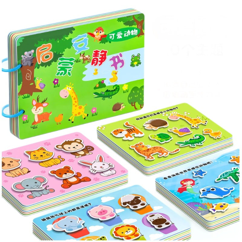 Tear-Resistant Baby Quiet Cloth Book, Early Education Toy for 6 Months and Up, Chewable Toy for 1-Year-Olds, with Magic Stickers - image 5