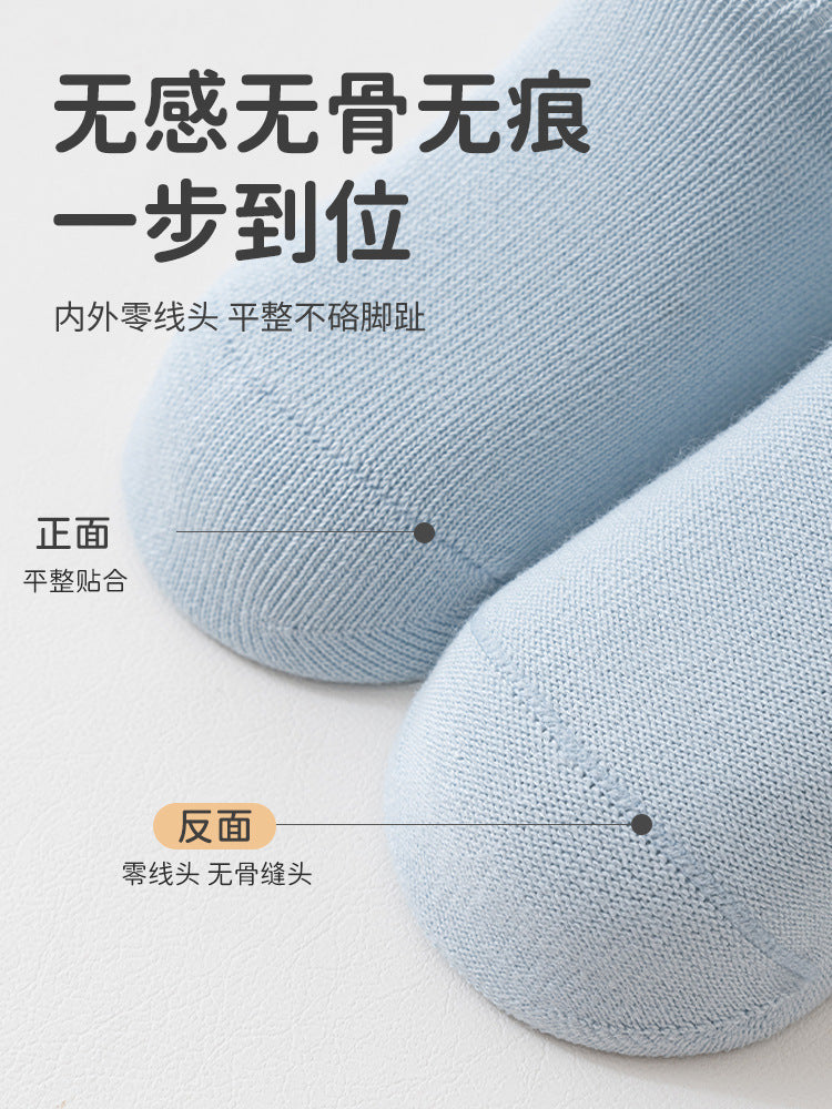 Spring and Autumn Baby Socks, Newborn Class a Cotton Socks, Seamless Loose-Top Cartoon Children's Socks, Children's Solid Color Baby Socks - image 5