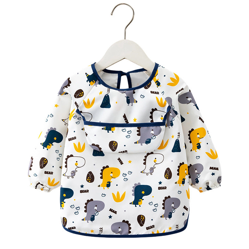 Children's Smock, Baby Boy's Eating Waterproof and Anti-Dirty Reverse Dressing Girl's Long-Sleeved Thin Apron Baby Bib Outer Wear - image 5