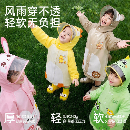 Children's Raincoat for Girls and Boys, Baby Backpack, Girls' Rainwear, Kindergarten Rain Poncho, Kids' Cartoon Raincoat - image 2
