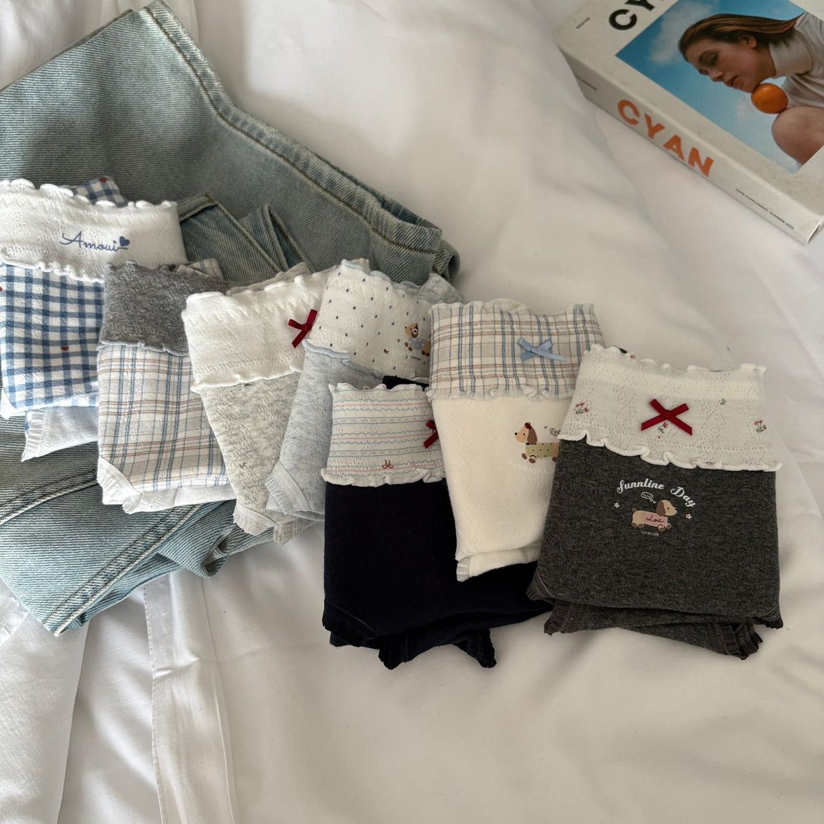 6199 Focuses on Cream Puff-Like Dachshund Dog Cute Contrasting Color Sweet and Fresh Baby Cotton Pure Cotton Girl Underwear - image 5