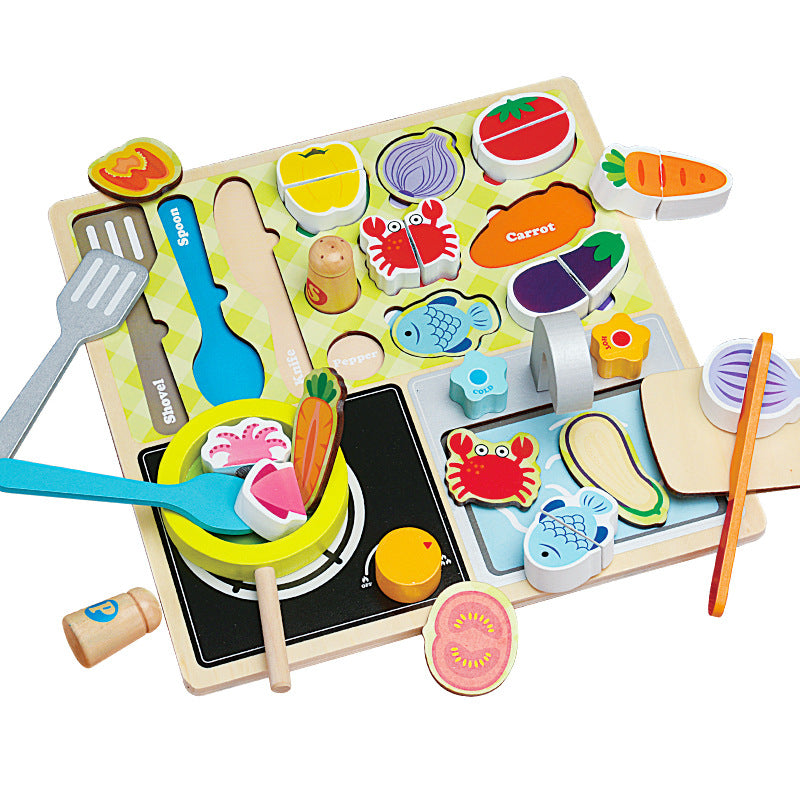 Simulated Cooking Play House Toys Geometric Shape Matching Game Puzzle Early Education Kindergarten Baby Fine Movements - image 5