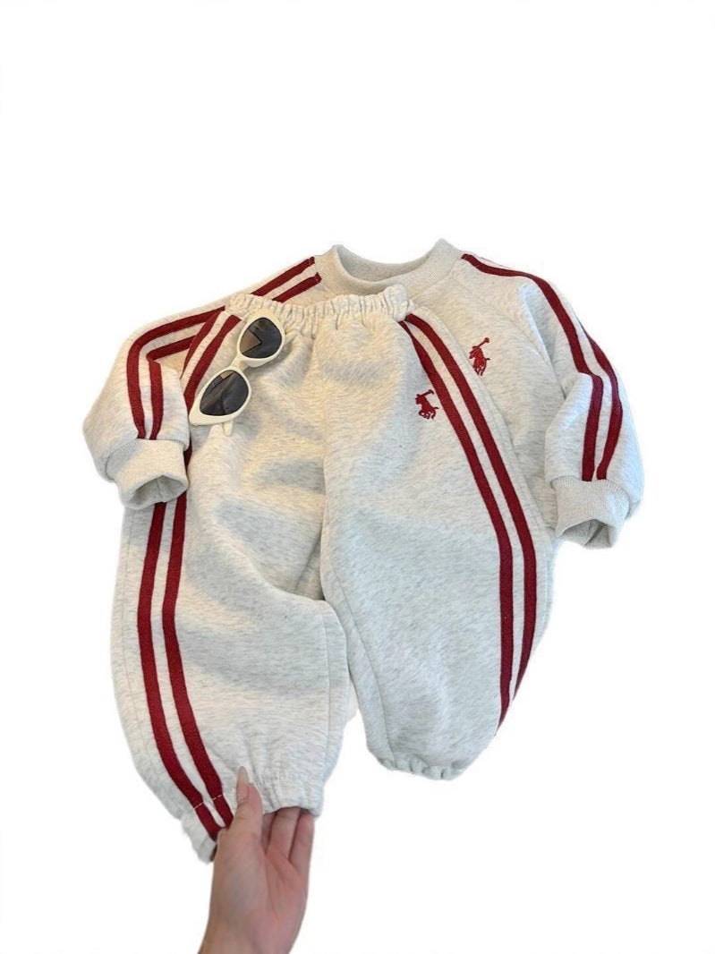 Baby Sweatshirt Suit Spring and Autum Long-Sleeved Pants for Boys and Girls Korean Style Foreign Style Kidsren's Sports Two-Piece Kidsren's Clothing Set - image 3