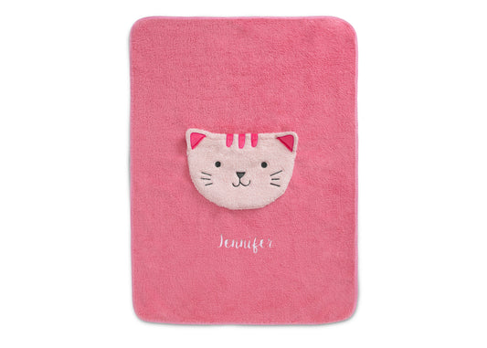 Personalized Sherpa Throw Blanket with Storage Pocket for Kids
