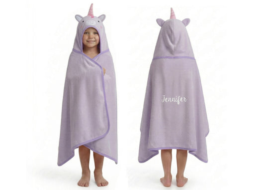 Personalized Kids Hooded Bath Towel with Pockets