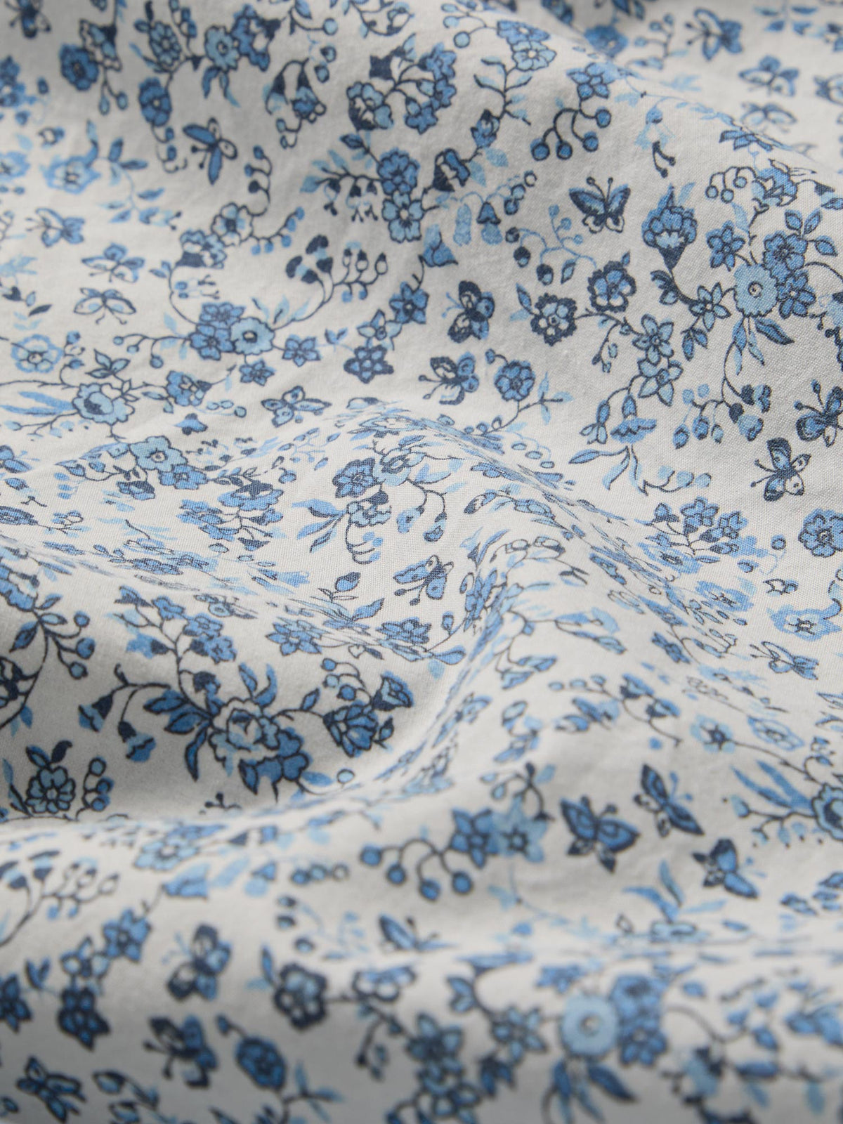 Blue Kids Mini Meadow Cotton Fitted Sheet
