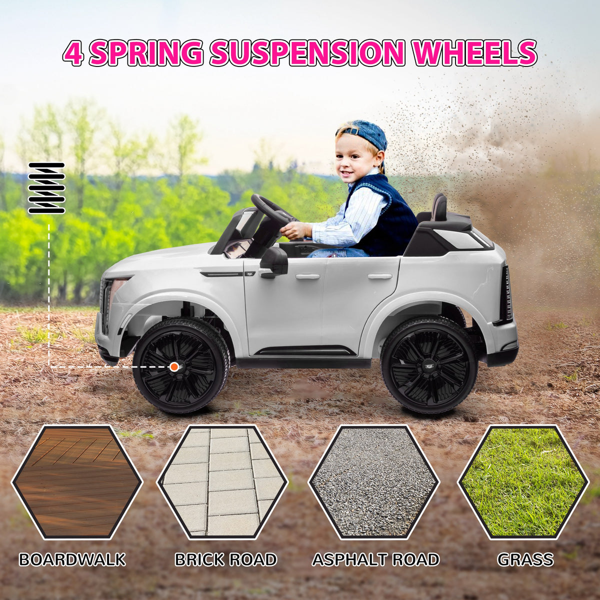 2-seater 12v 10ah Ride on Truck, Cadillac Escalade Licensed