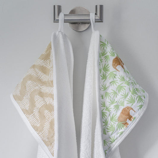 essentials cotton muslin hooded towels 2 pack