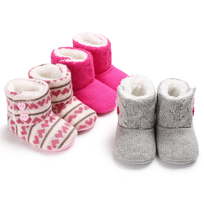Warm Fleece-lined Cute Toddler Shoes for Baby Girls Infant Shoes