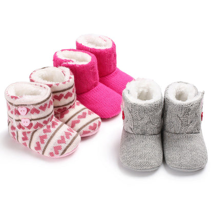 Warm Fleece-lined Cute Toddler Shoes for Baby Girls Infant Shoes