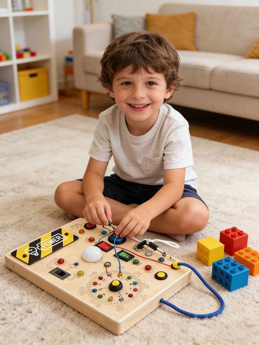 Montessori Wooden Busy Board for Toddlers Activity Board