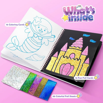 Foil Art Craft Kit for Kids, Children's Cartoon DIY Creative